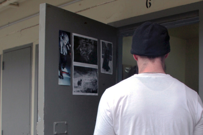 Inmate outside Risdon prison cell.