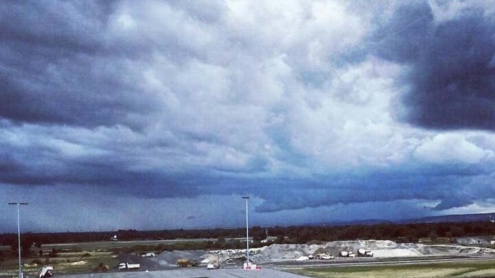 Clouds looming above Perth airport