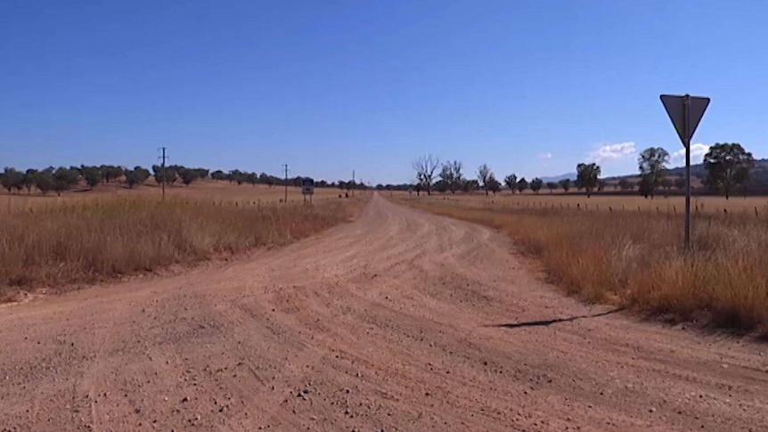 A dirt road in the Liverpool Plains district in New South Wales