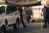 Forensic police outside a house in of Harrisdale where baby is believed to have been exposed to gas