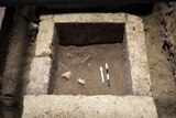 A handout picture provided by the Greek ministry of culture shows a grave found in the tomb dating to the Alexander the Great era, November 12, 2014.