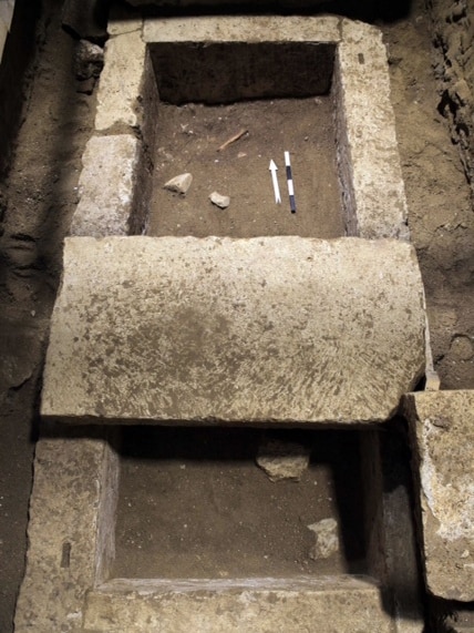 A handout picture provided by the Greek ministry of culture shows a grave found in the tomb dating to the Alexander the Great era, November 12, 2014.