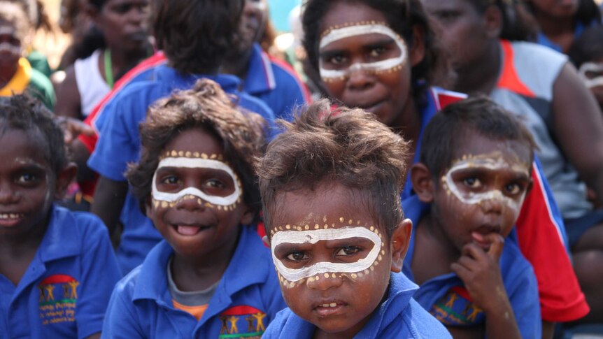Wadeye students with painted faces