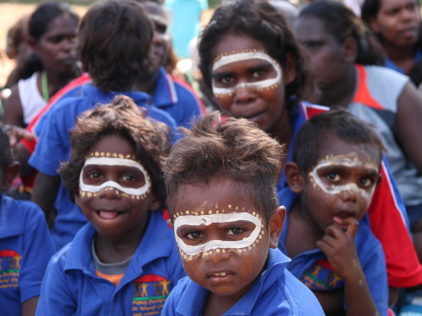 Wadeye students with painted faces