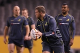 Feeling nervous ... James Slipper training with the Wallabies last year