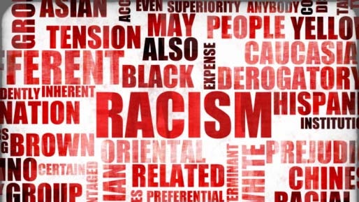 Collection of racism words in red on white background (Thinkstock)
