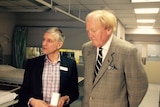 Professor Grant McArthur from the Peter MacCallum Cancer Centre (left) and Ron Walker (right).
