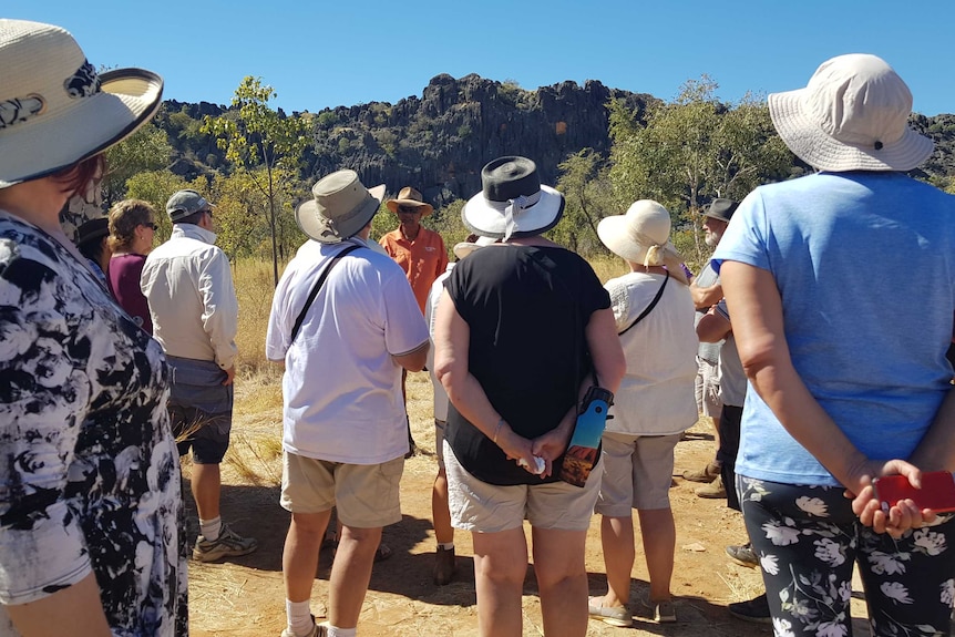 Dillon Andrews shows tourists the sites crucial to Jandamarra's story.