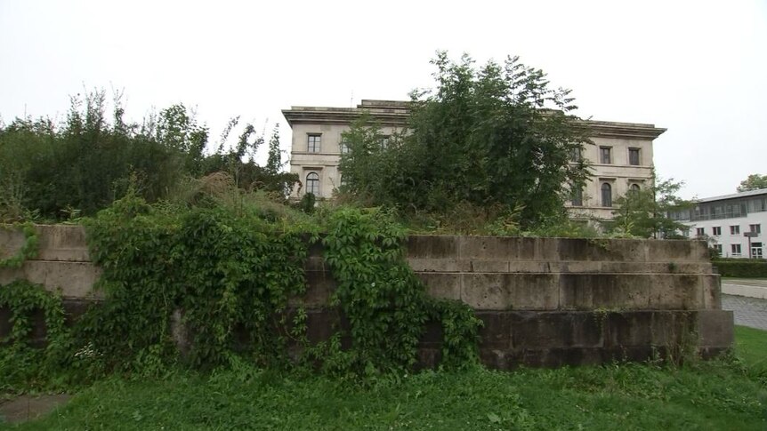 Some overgrown remains of a Nazi temple in Munich.