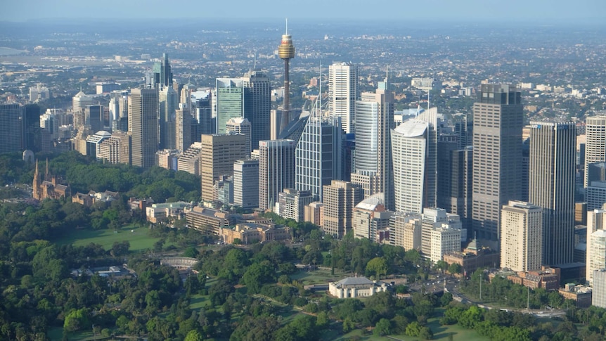 Aerial shot of Sydney CBD