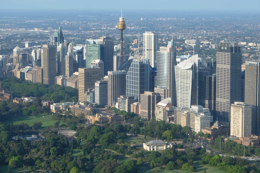 Aerial shot of Sydney CBD