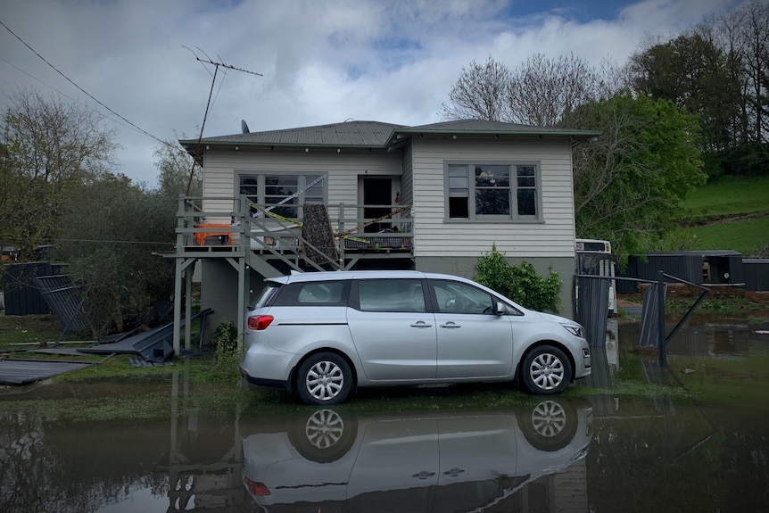 A house which was damaged by flooding.