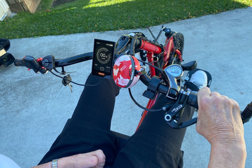 Close up of special bike handlebars