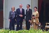 The leaders meet in Indonesia during Malcolm Turnbull's five-nation tour