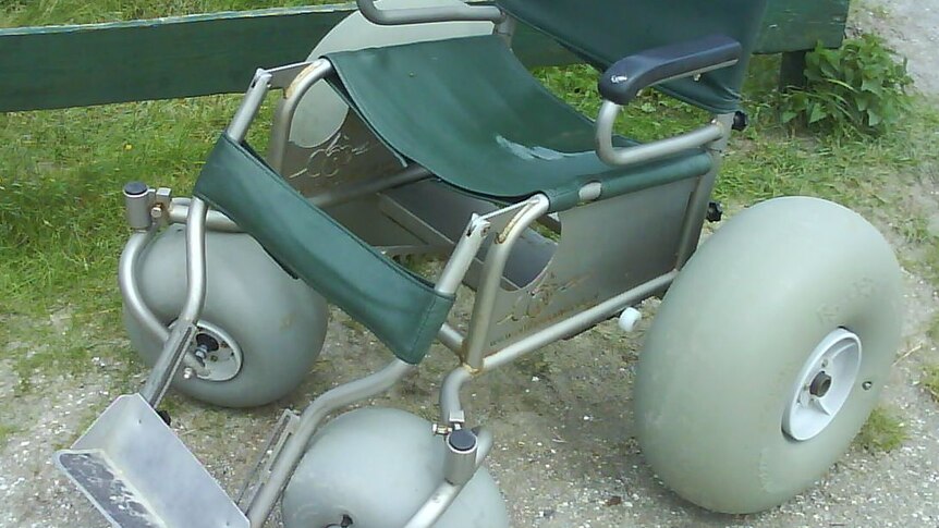 A beach wheelchair.