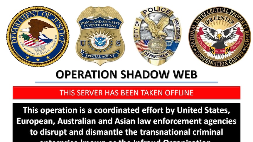 Operation Shadow Web notice saying "This server has been taken offline".