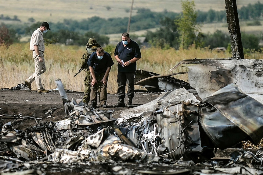 Investigators at MH17 crash site