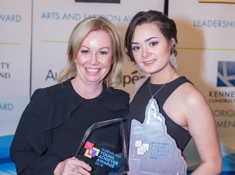 Mount Isa Councillor Peta MacRae and Justice King were all smiles at the 2016 Queensland Young Achiever Awards.