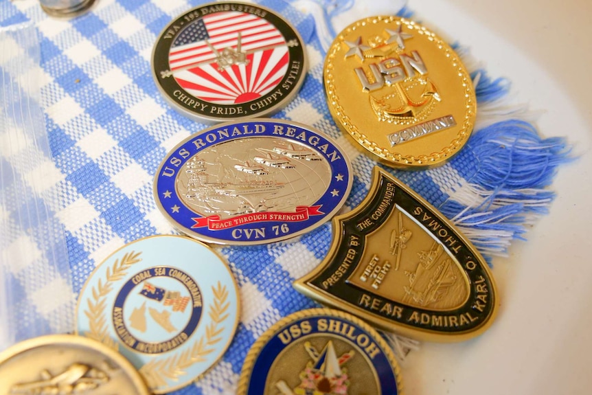 A group of service medals.