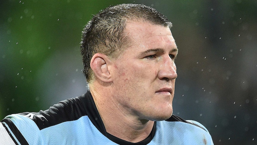 Cronulla's Paul Gallen after the rd 26, 2016 game between the Sharks and the Storm at AAMI Park.