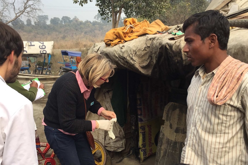 Dr Sally Williams volunteering in India.