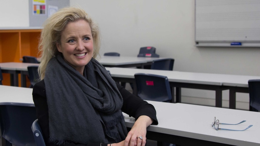 Taryn Fiebig in a music classroom at Churchlands.