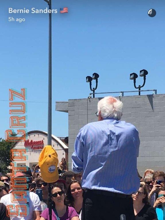 Bernie Sanders campaigning in Santa Cruz.