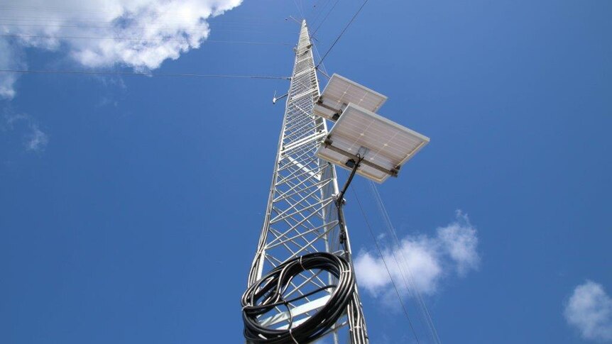 A 110 metre high wind monitoring tower on Robbins Island in Bass Strait