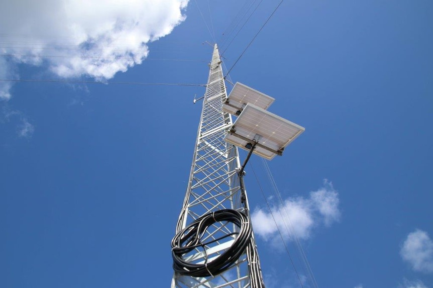 A 110 metre high wind monitoring tower on Robbins Island in Bass Strait