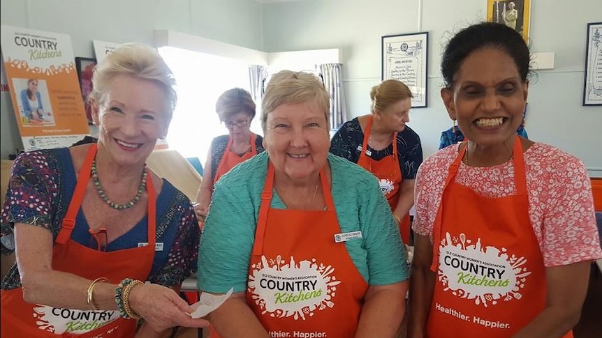 QCWA members Diane McKee, Janelle Swann and Kala Kaiser at Country Kitchens