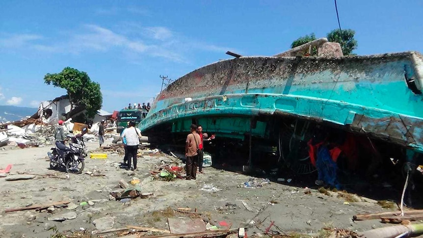 The earthquake triggered a tsunami of up to six metres, with the death toll expected to rise (Photo: AP/ Yoanes Litha)