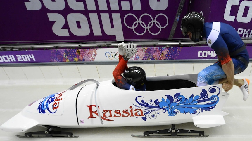 Russia's victorious two-man bobsleigh run