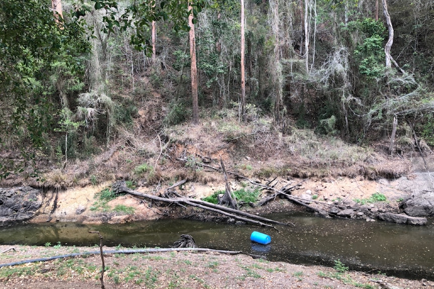 Showing how much the water has dwindled.