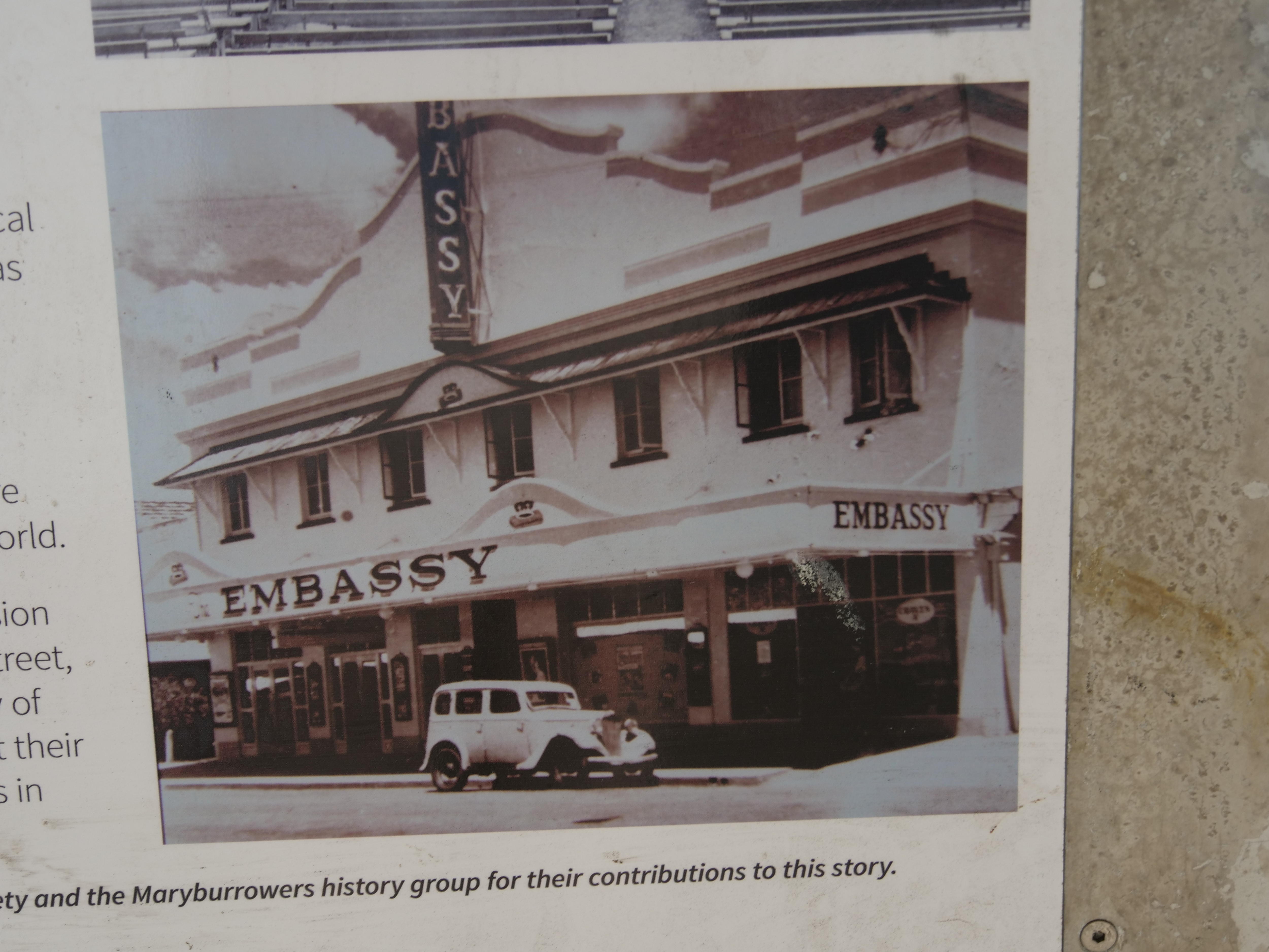 An old photo of the Embassy Theatre which opened in the 1930s