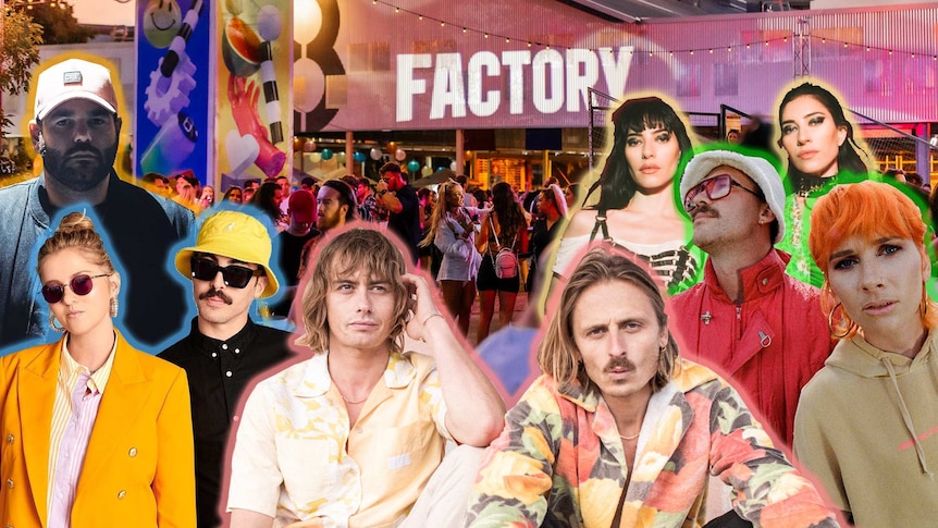 A collage of Factory Summer Festival 2021 artists