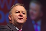 Anthony Albanese delivering his keynote speech at the conference.