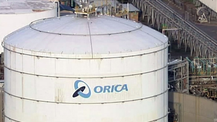 Orica logo at Newcastle explosives plant