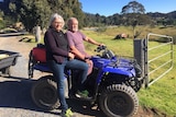 Tralee and her husband Ron Snape on their farm at Central Tilba on the NSW South Coast.
