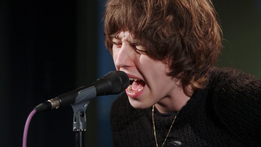 A photo of Catfish and the Bottlemen doing a live performance of 'Read My Mind' in the triple j studios