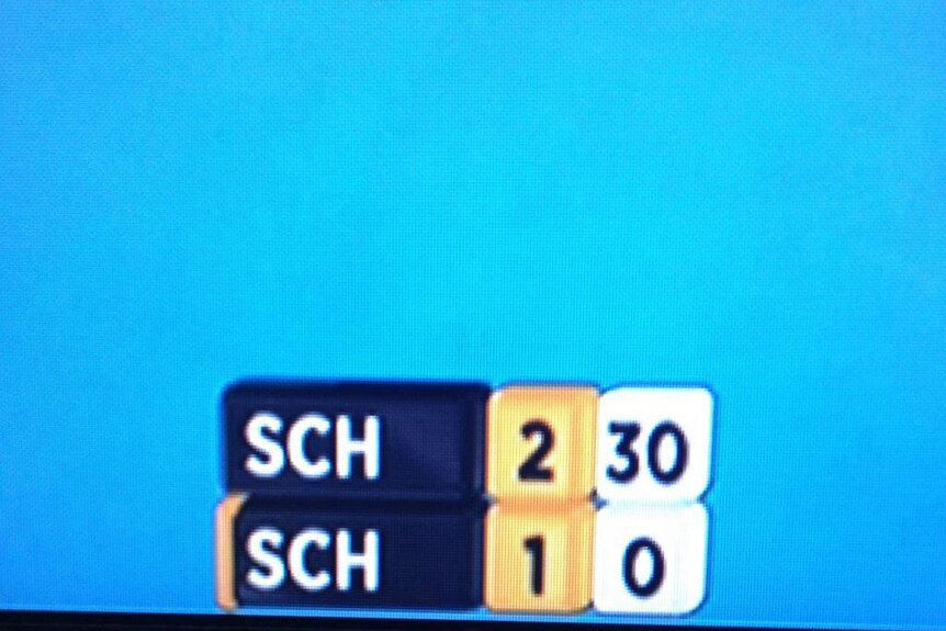 Screenshot of scoreboard between Anna Schmiedlova and Chanelle Scheepers