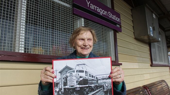 Shirley Westerberg at the Yarragon train station
