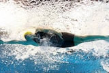 Cate Campbell competes at the 2016 Rio Olympics, in a women's 50m freestyle heat at the Olympic Aquatics Stadium in 2016.