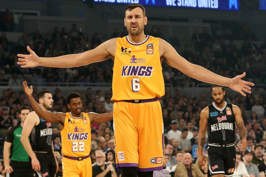 Former NBA player Andrew Bogut watches the NBL (National