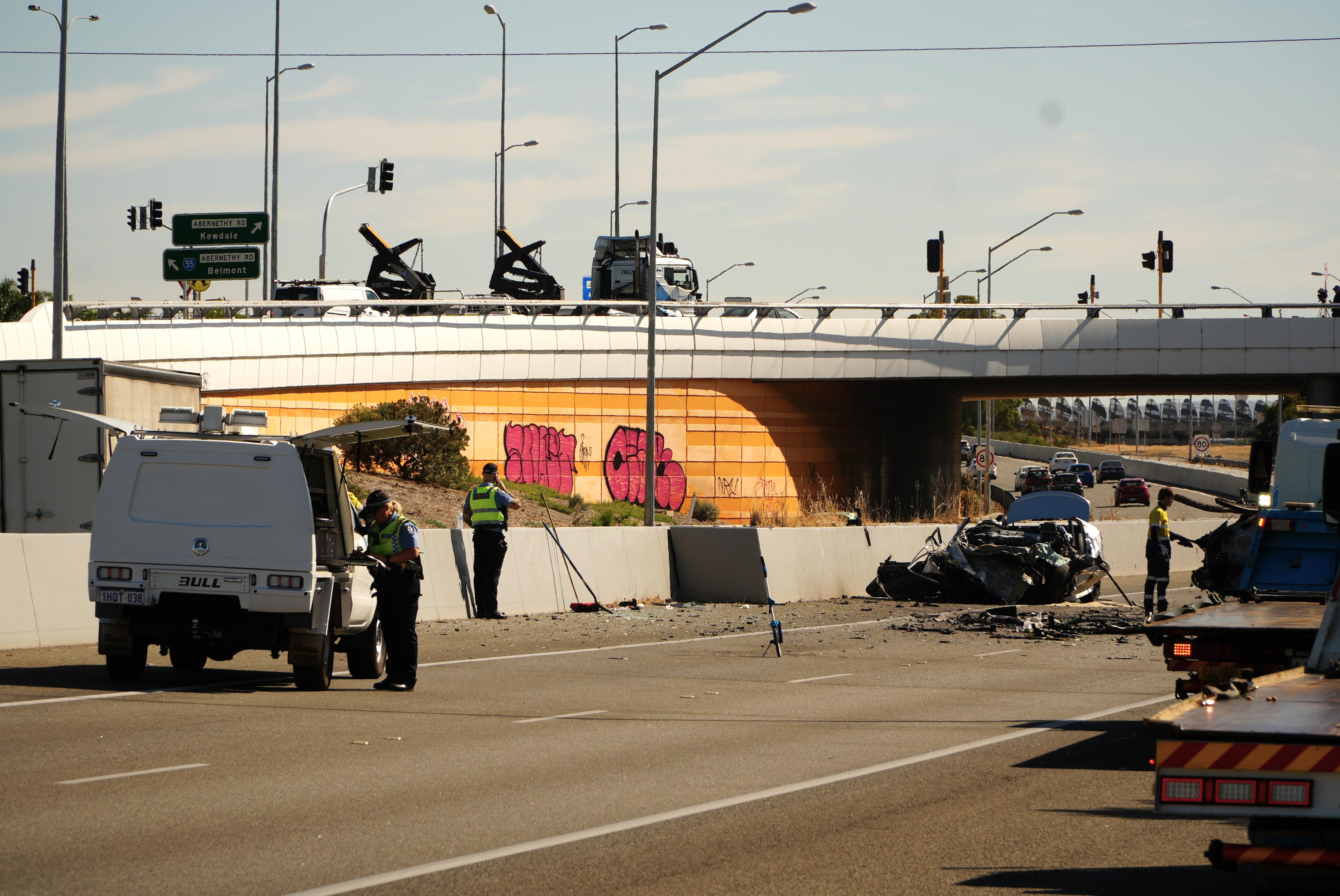 Four people die in fiery twocar crash on Leach Highway in Cloverdale