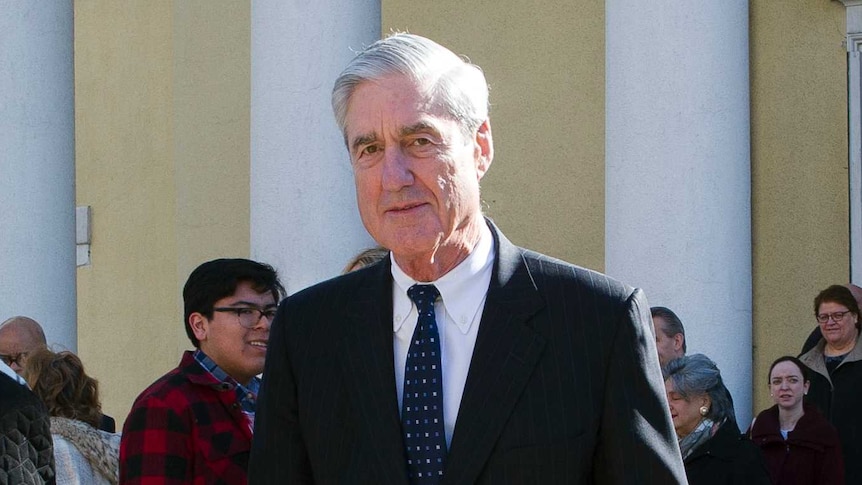 Special counsel Robert Mueller and his wife Ann leave St John's Episcopal Church.
