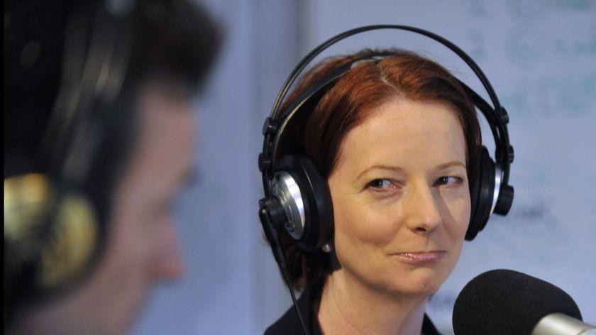 Julia Gillard speaks during a radio interview