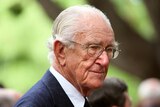 Former prime minister Malcolm Fraser attends the funeral of Sir Charles Court in Perth