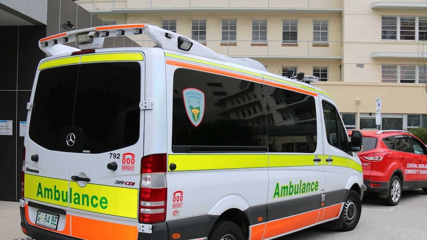 Ambulance outside the Royal Hobart Hospital