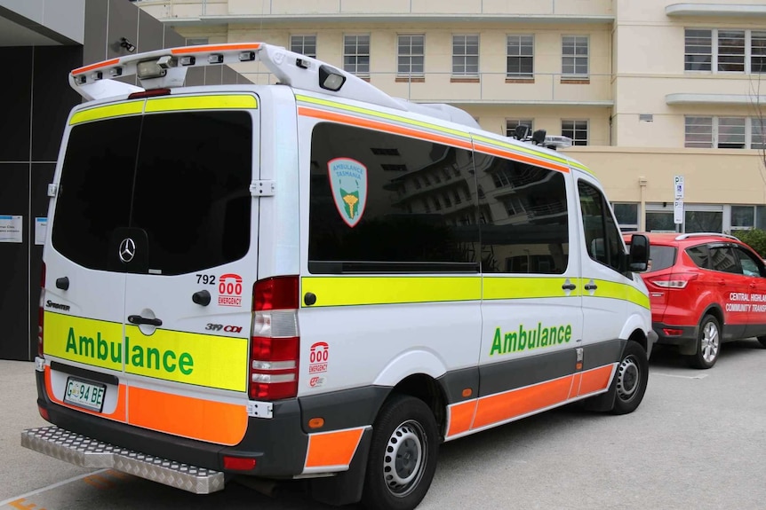 Ambulance outside the Royal Hobart Hospital