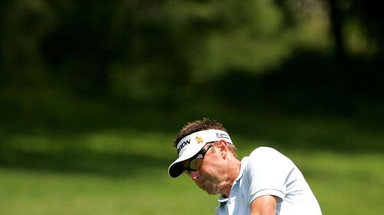 Joint leader... Allenby plays a shot during the third round of the Australian Open.